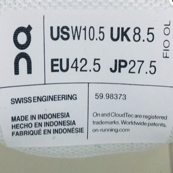 On Cloud 5 Men's Undyed White / White Running Shoes Size: 9.5, 10 and 10.5 - Picture 16 of 16